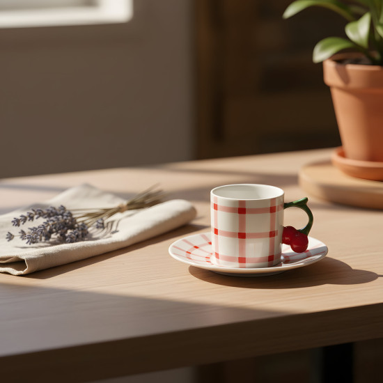 Coffee Cup and Saucer Set - 6 Pcs